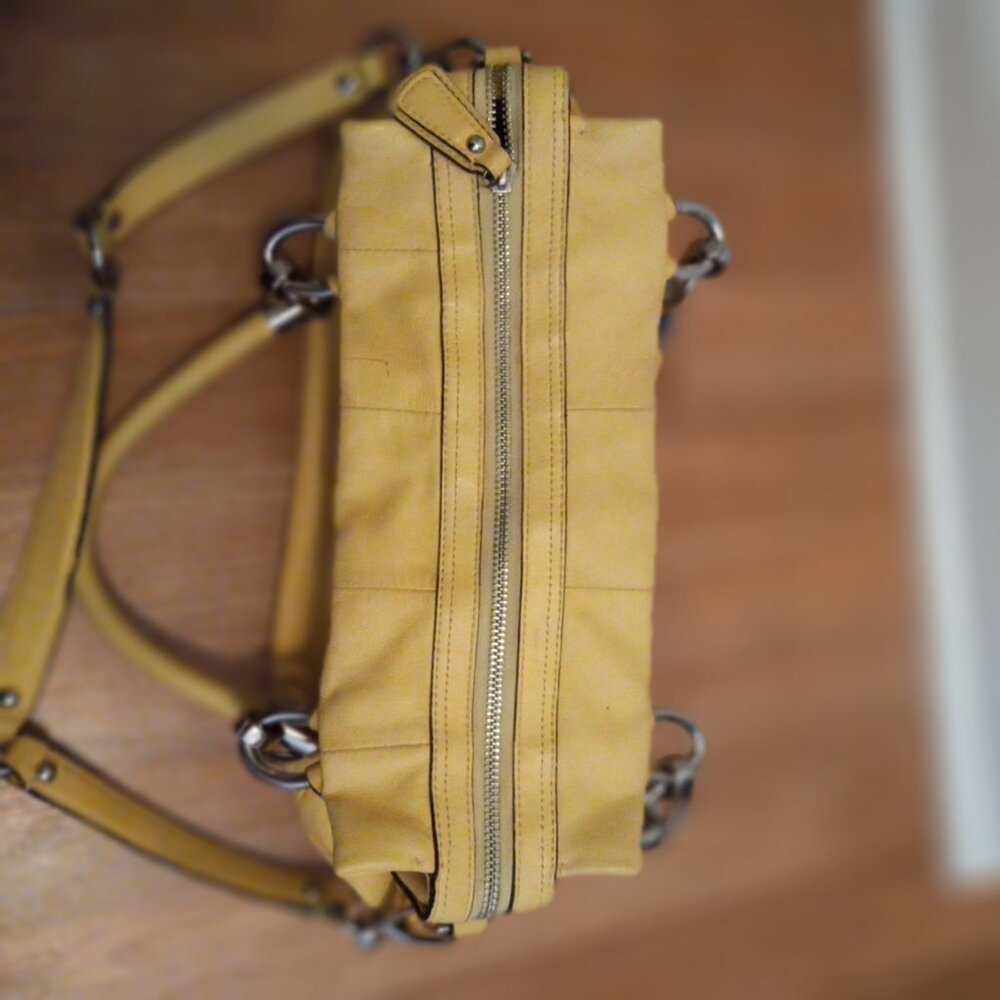 Coach Purse Yellow and Silver - Picture 12 of 15